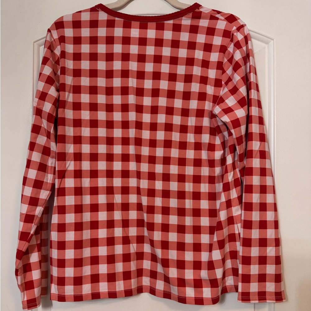 Draper James X Lands End Red and White Gingham Pajama Set - Picture 3 of 7